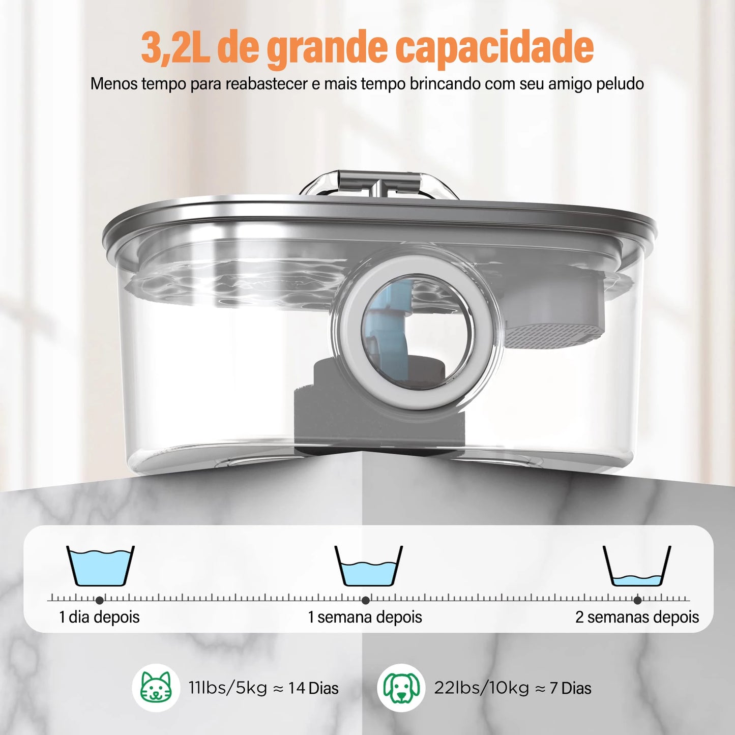 Fonte automática inox para pets