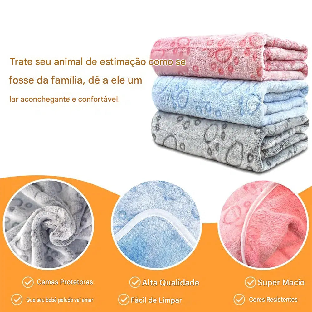 Manta Ultra Macia Patinhas para Pets