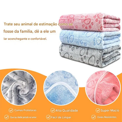 Manta Ultra Macia Patinhas para Pets