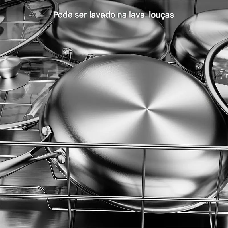 Frigideira Premium Antiaderente em Aço Inox – 20, 24 e 28cm