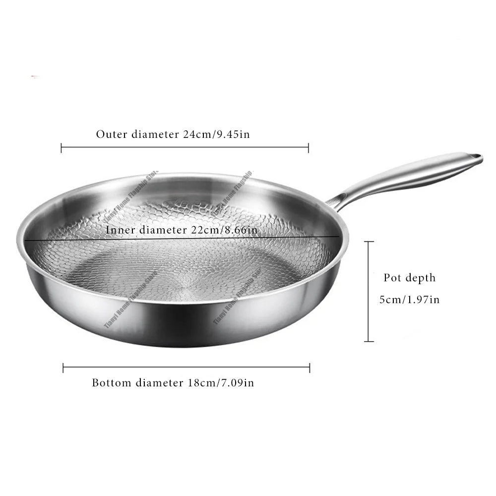 Frigideira Wok Titanium Chef em Aço Inox Antiaderente 22-30cm