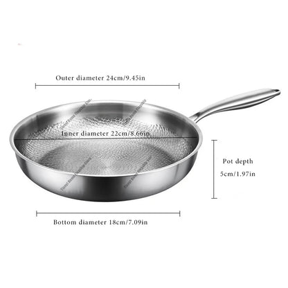 Frigideira Wok Titanium Chef em Aço Inox Antiaderente 22-30cm