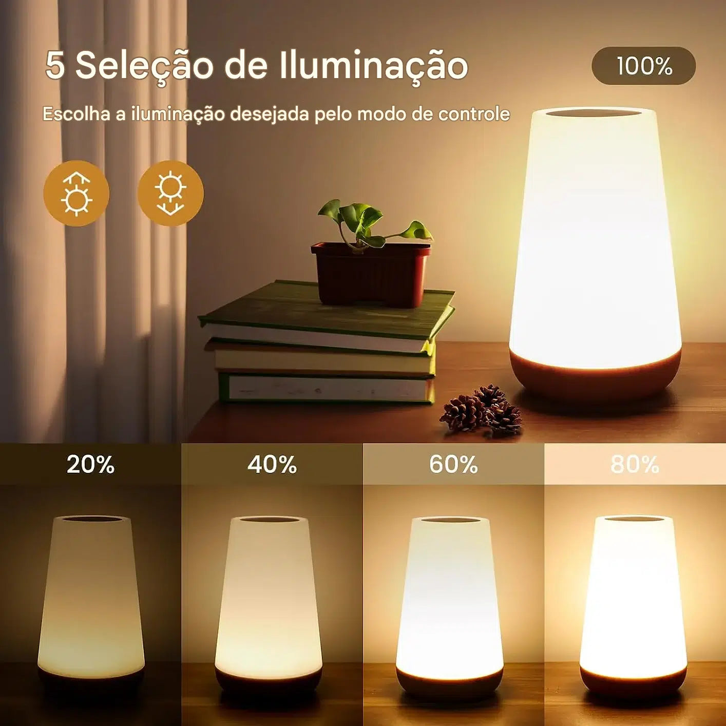 Luminária RGB Recarregável Portátil