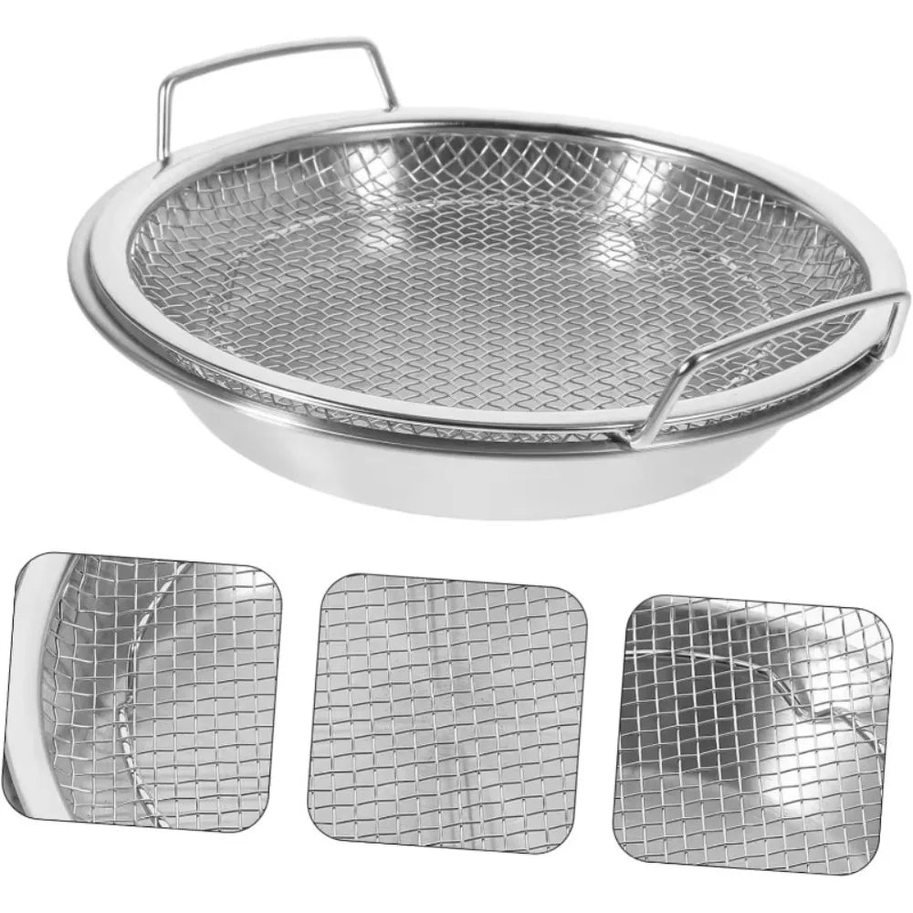 Escorredor para Frituras em Aço Inox com Bandeja Dobrável