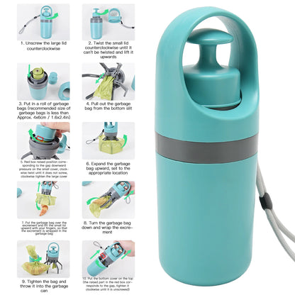 Coletor de Fezes Portátil para Pets com Dispenser de Sacolas