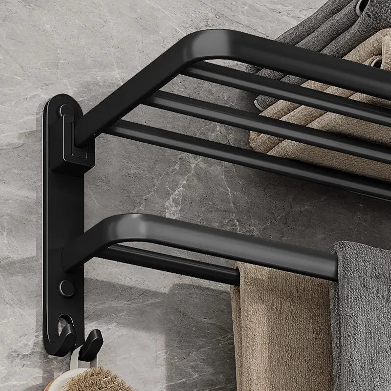 Toalheiro Dobrável Preto Premium
