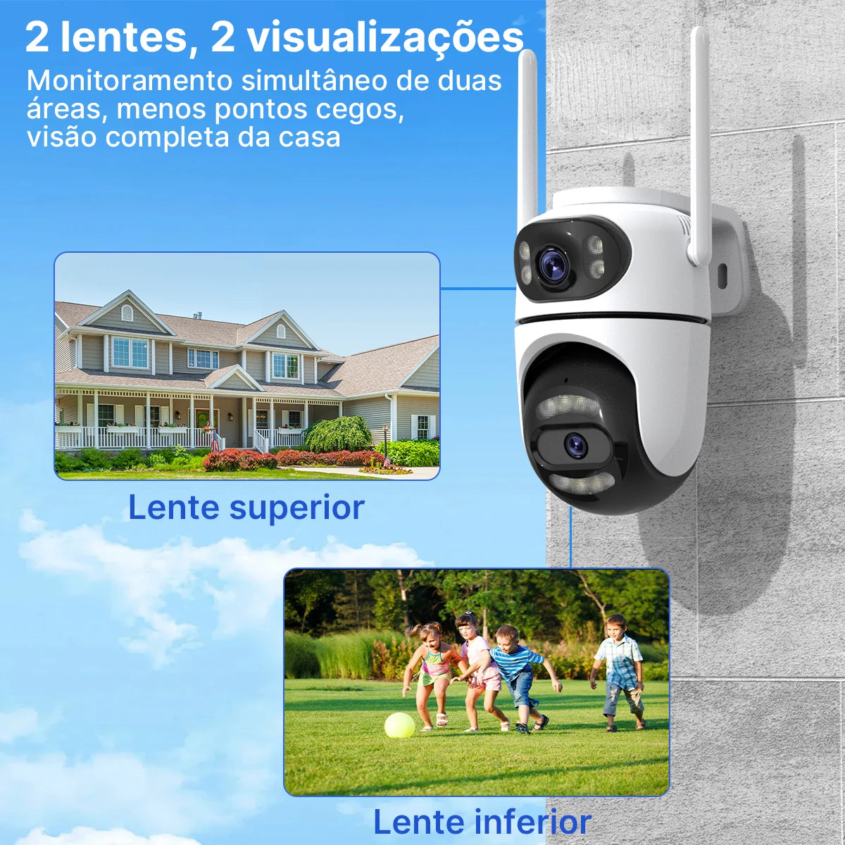2 PCs IP Camera External PTZ WiFi Cameras Automatic Tracking Video Surveillance iCsee Security Protection