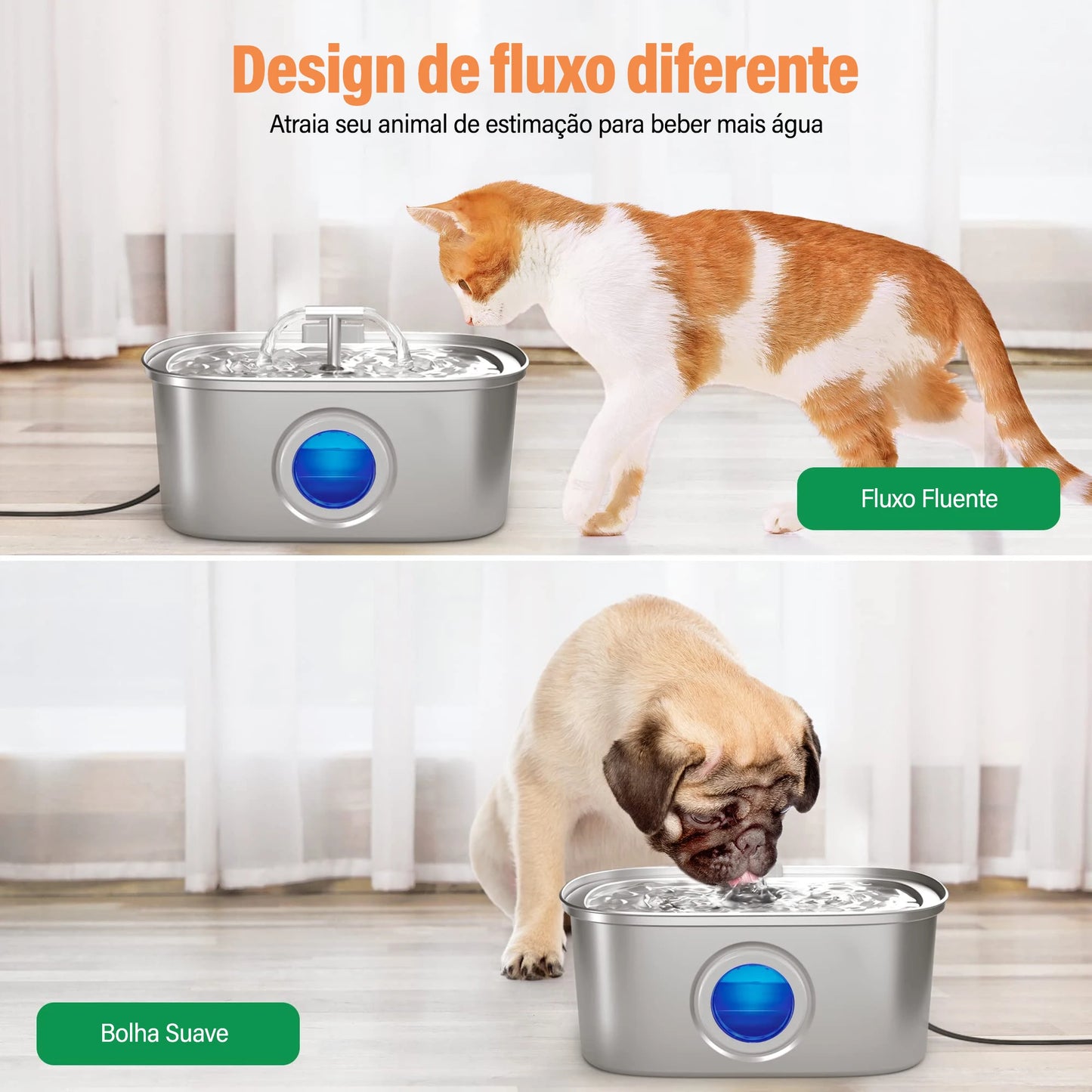 Fonte automática inox para pets