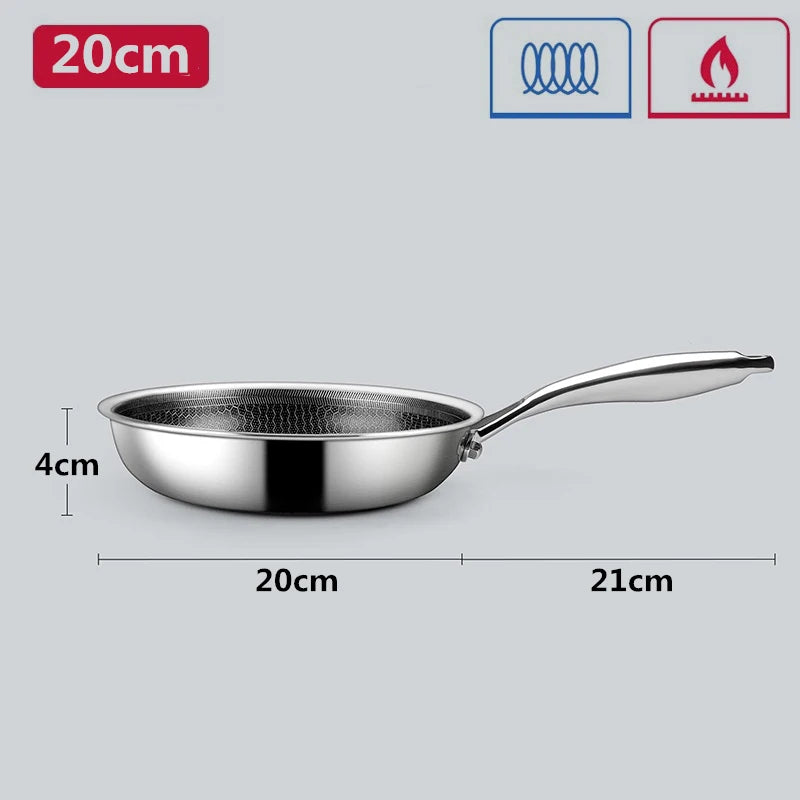Frigideira Premium Antiaderente em Aço Inox – 20, 24 e 28cm
