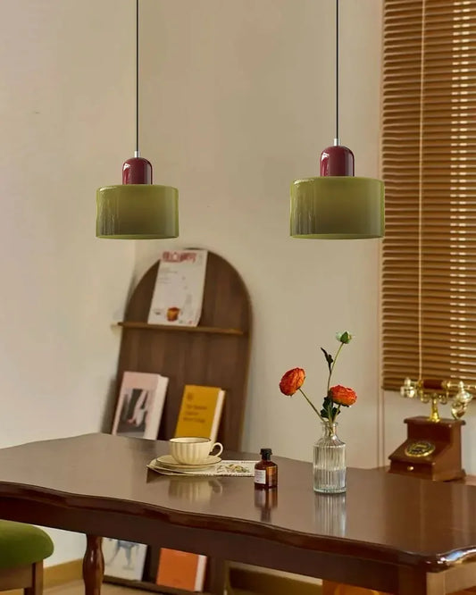 Lustre Vintage de Vidro Colorido