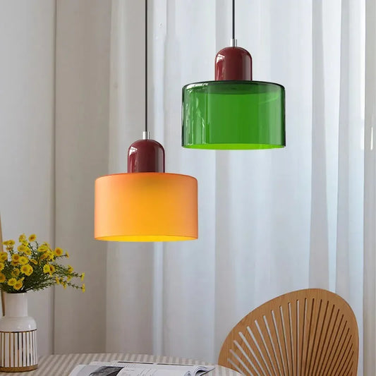 Lustre Vintage de Vidro Colorido