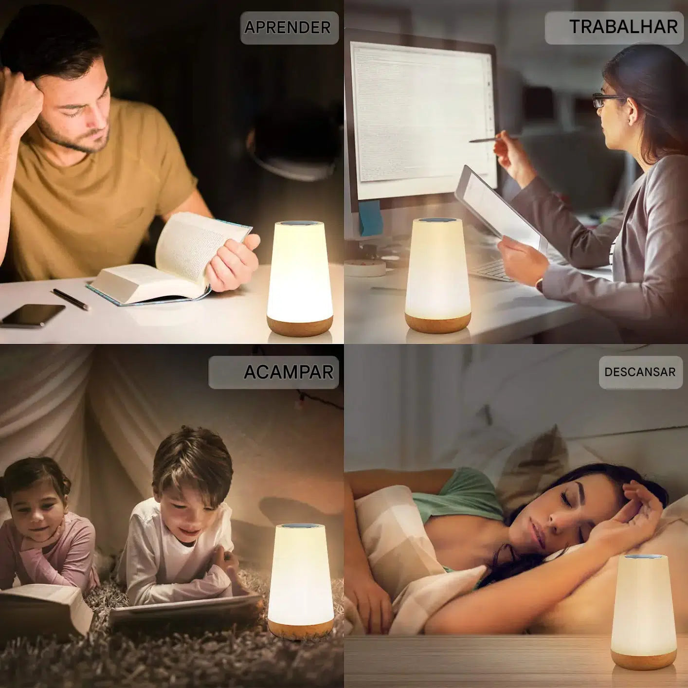 Luminária RGB Recarregável Portátil